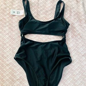 Black Cut-out One Piece Swimsuit